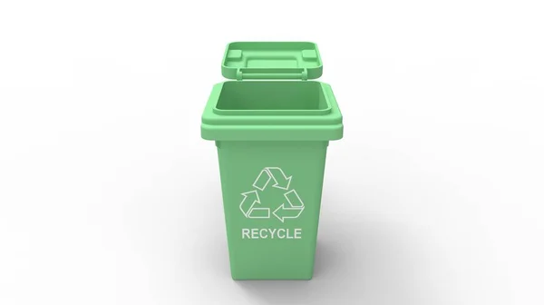 Rendering Green Environment Recycle Trash Bin Container Illustration Model Household — Fotografia de Stock