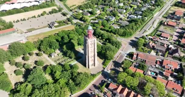 Lighthouse Westkapelle Nicknamed Westkapelle Hoog Hoge Licht Zuiderhoofd Largest Lighthouse — Stockvideo