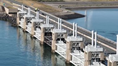 The Delta Works are a water flood defense system, in the Netherlands, to protect against high water from the sea of, in particular, the provinces of Zeeland. Oosterschelde barrier.