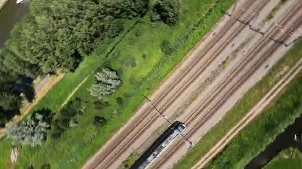 Utrecht 1St July 2022 Netherlands Train Nederlandse Spoorwegen Fpv Drone — 图库视频影像