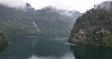 The Konigssee is a lake in Schonau am Konigssee southeast of the German state of Bavaria, near the border with Austria. Deepest lake in Germany. Berchtesgaden National Park.