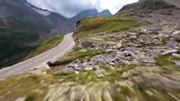 Switzerland Susten Pass Mountain Pass Swiss Alps Connecting Innertkirchen Wassen — Stok Video