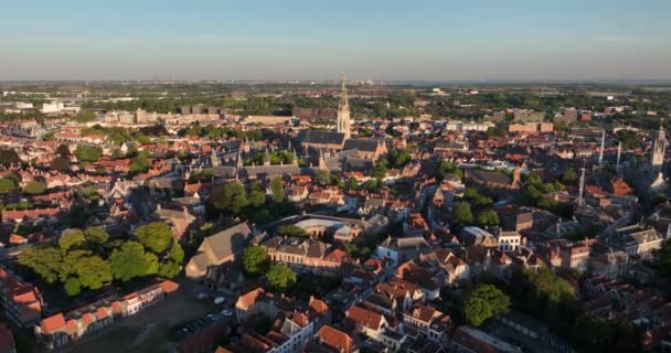 Abbey Tower Meter High Church Tower Abbey Complex Middelburg Nicknamed — ストック動画