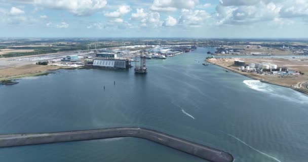 Vlissingen 8Th August 2022 Netherlands Port Vlissingen Industrial Commercial Wharf — Vídeo de Stock