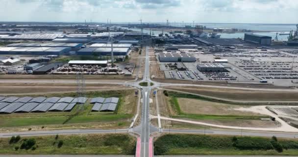 Vlissingen 8Th August 2022 Netherlands Port Vlissingen Industrial Commercial Wharf — Stockvideo