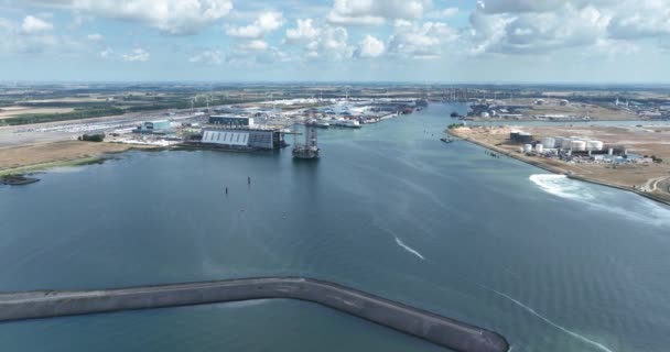 Vlissingen 8Th August 2022 Netherlands Port Vlissingen Industrial Commercial Wharf — Stockvideo