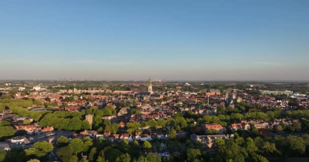 Abbey Tower Meter High Church Tower Abbey Complex Middelburg Nicknamed — Stok video