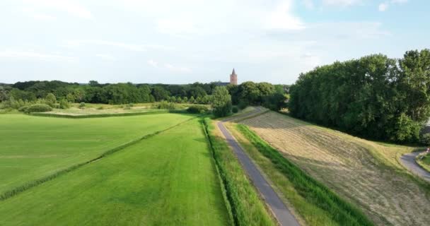 Fortified Ancient Old Historic Town Naarden Vesting Overhead Aerial Drone — Stock videók