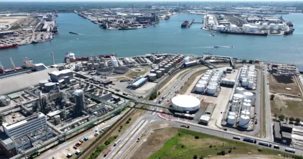 Antwerpen 9Th August 2022 Belgium Port Antwerpen Europe Second Largest — 图库视频影像