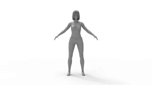 Rendering Sporty Underwear Posing Fit Woman Human Standing Posing Confidence — Fotografia de Stock