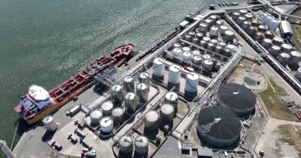 Antuérpia Agosto 2022 Bélgica Navio Petroleiro Petroquímico Atracado Carregamento Descarga — Vídeo de Stock