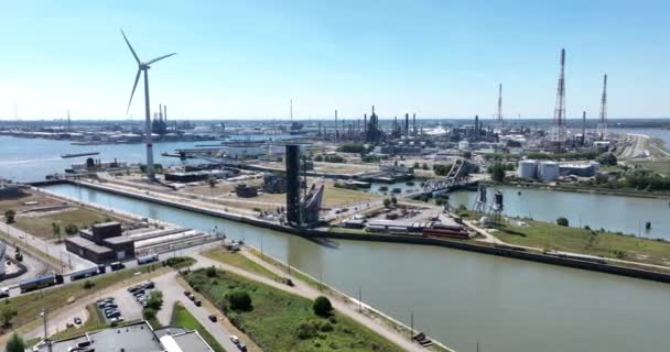 Boudewijnsluis Lock Port Antwerp She 360 Meters Long Meters Wide — Vídeo de stock