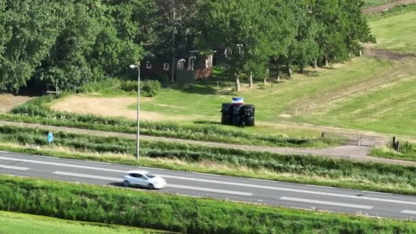 Farmers Food Protest Sign Road Protest Actions Dutch Farmers Government — Stockvideo