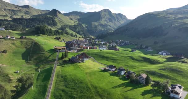 Fronalpstock Klingenstock Stoos Central Switzerland Small Wintersport Ski Resort Village — Vídeo de Stock