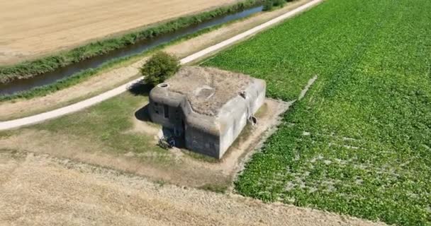 Wwii Bunker Fortificatie Militaire Defensiestructuur Die Een Maatregel Van Bescherming — Stockvideo