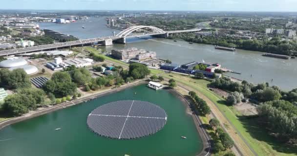 Sistema Energia Painéis Solares Instalação Geração Renovação Mudança Climática Urbana — Vídeo de Stock