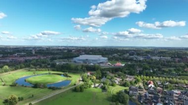 Arnhem 21 Eylül 2022, Hollanda 'da. GelreDome Arnhem Güney 'de çok işlevli bir stadyumdur. Futbol kulübü Vitesse 'nin evi. Avrupa Futbol Şampiyonası Stadyumu. Hava aracı görünümü.