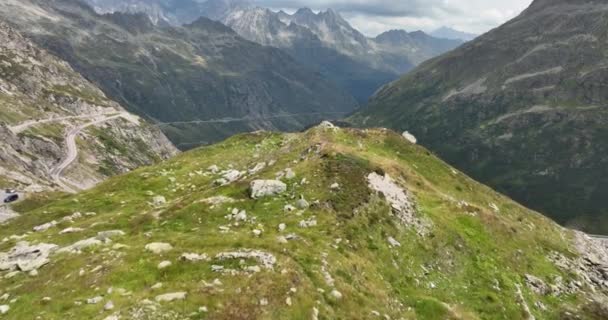 Sustenpass Susten Pass Suíça Geleira Muitas Vezes Montado Combinação Com — Vídeo de Stock