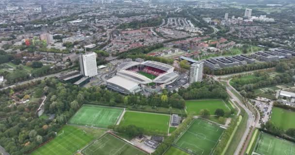 2022年10月6日 オランダのユトレヒト スタジアム ガルゲンワード Stadion Galgenwaard プロサッカークラブFcユトレヒトの本拠地であるユトレヒトのサッカースタジアムである — ストック動画
