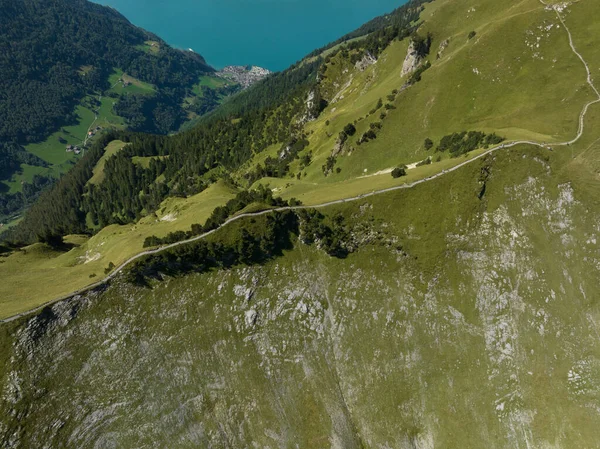 Stoos Fronalpstock Hike Landscape Lookout Point Brunnen Central Switzerland Lucerne — Stock Photo, Image