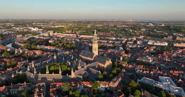 Abbey Tower Meter High Church Tower Abbey Complex Middelburg Nicknamed — ストック動画