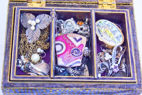 Jewellery Box and Costume Jewelry — Stock Photo, Image