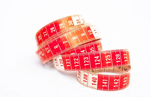 Single Red And White Tape Measure — Stock Photo, Image