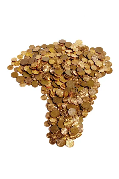 An Arrangement Of South African Coins In The Shape Of Africa — Stock Photo, Image