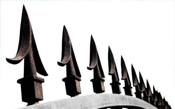 Extreme Closeup of Decorative Security Gate Spikes — Stock Photo, Image