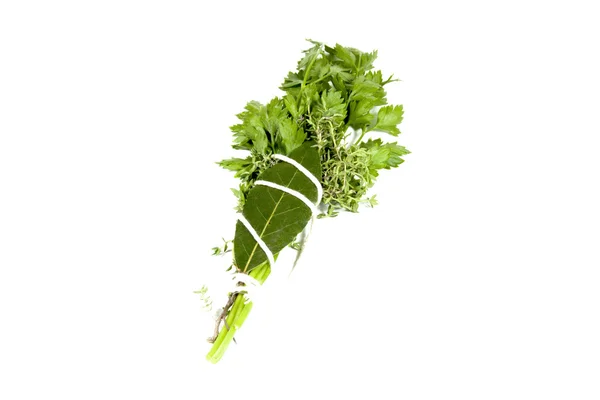 Studio Shot of Traditional Bouquet Garni On White — Stock Photo, Image