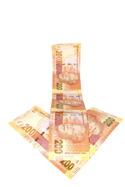 Concept pijl van Zuid-Afrikaanse rand devaluerende — Stockfoto