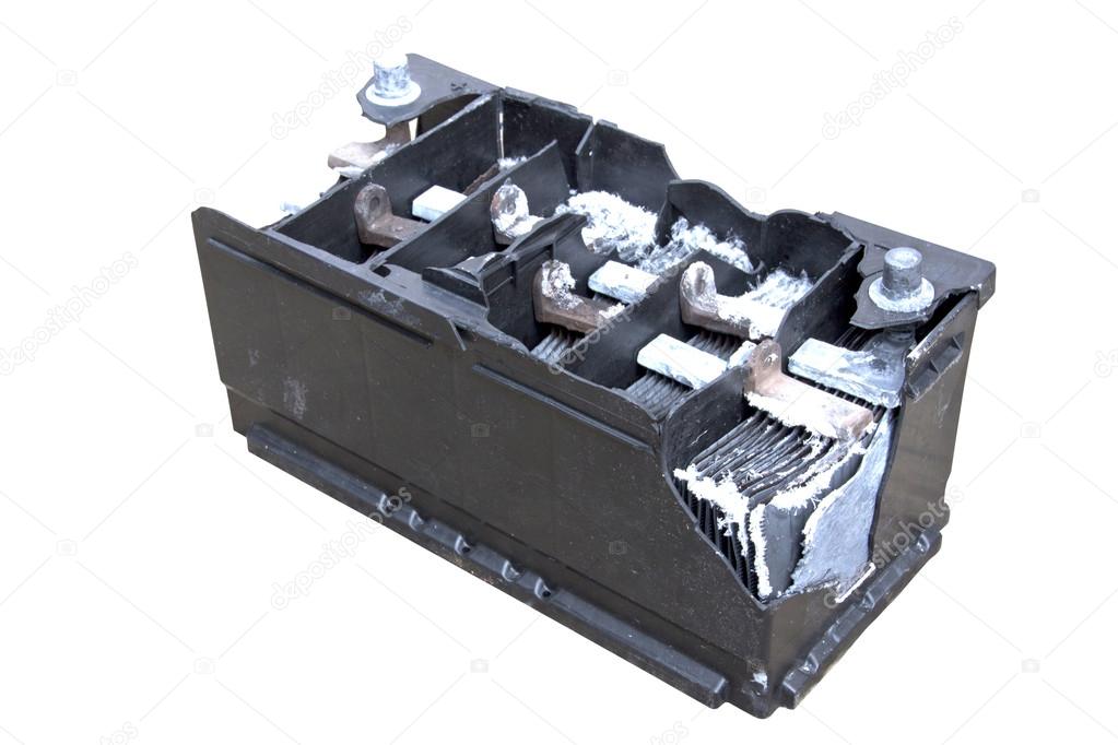Motor Vehicle Battery Destroyed By Internal Explosion