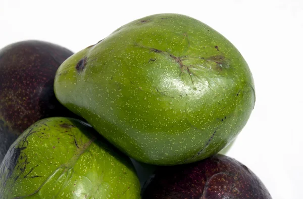 Close Up of Ripe and Unripe Organic Avocado Pears — Stock Photo, Image