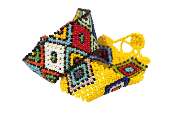 Dos pulseras de cuentas zulu en colores brillantes — Foto de Stock