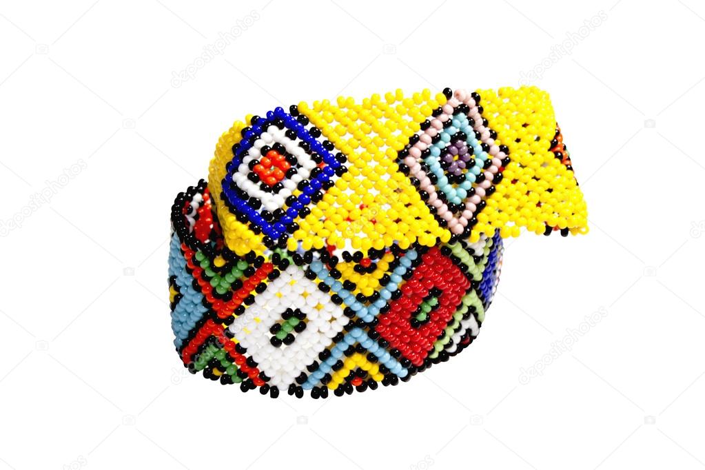 Two Zulu Beadwork Bracelets in Bright Colors