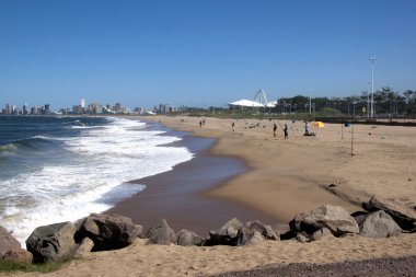 Durban plajda balıkçıların görünümü