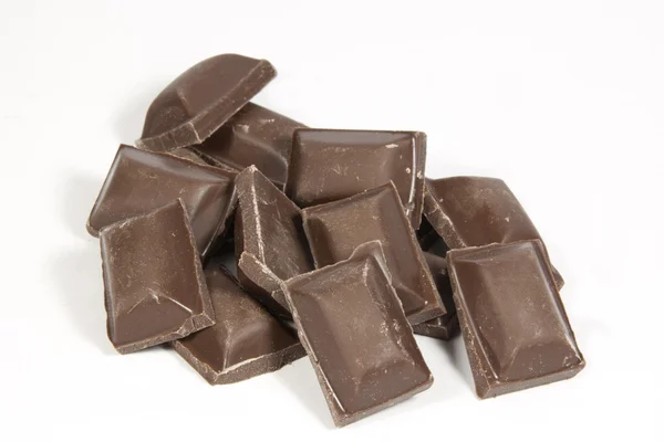 Płyty kwadratów poszczególnych gorzkiej czekolady — Zdjęcie stockowe