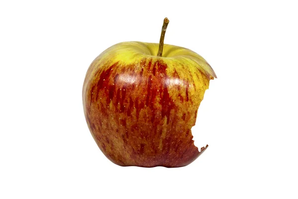 Bite out of Fresh Red and Yellow Apple — Stock Photo, Image