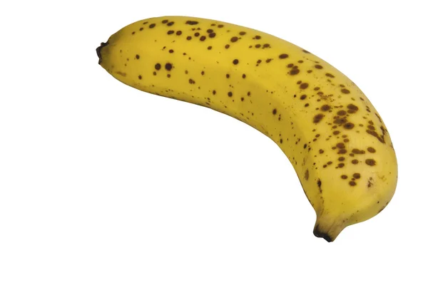 Jediné zralé žluté banány na bílém pozadí — Stock fotografie
