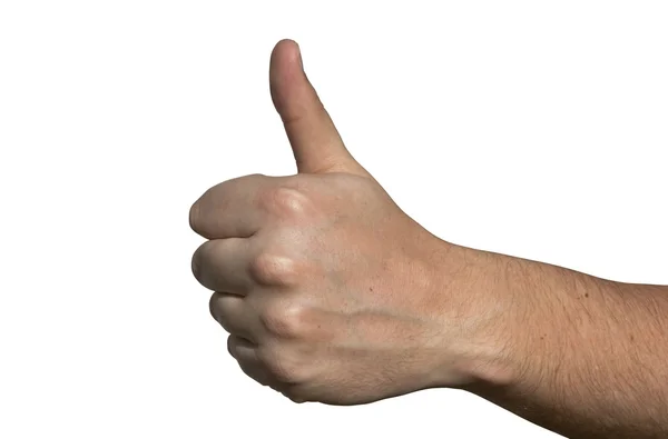Hand with Raised Thumb as Gesture of Good Luck — Stock Photo, Image