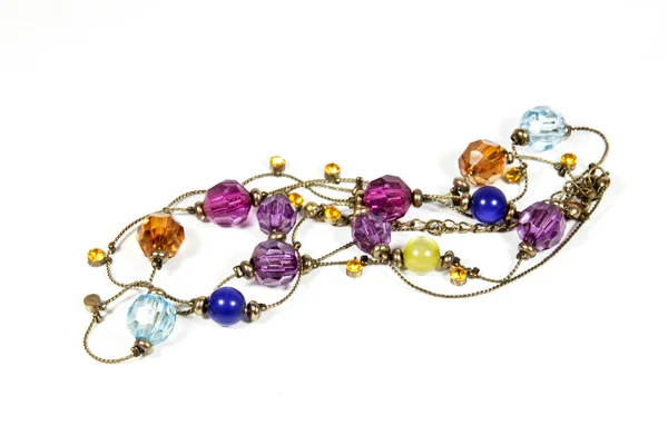 Collier de bijoux fantaisie avec perles de couleur vive — Photo