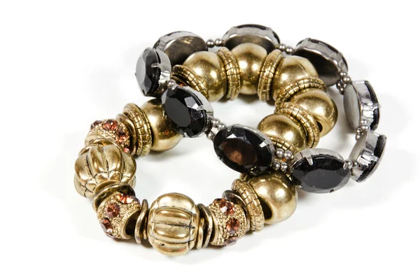 Two Costume Jewellery Bracelets in Gold and Black — Stock Photo, Image