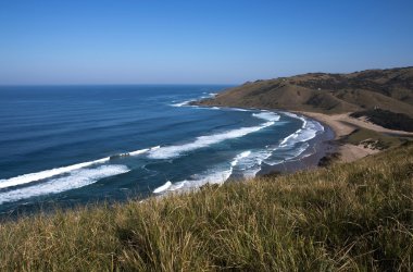 Cliffs Wild Coast Beach, Transkei, Güney Afrika'nın görünümünden