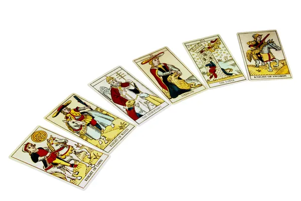 Altı servet söylüyorum tarot kart yayılmasını — Stok fotoğraf