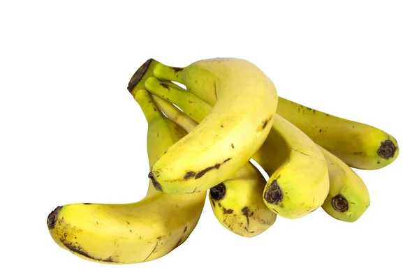 Ein Bündel reifer gelber Bananen auf weißem Hintergrund — Stockfoto