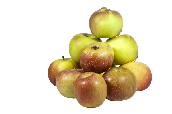 Pila di mele succose verdi e rosse — Foto Stock