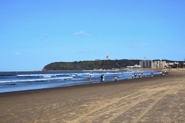 Durban'ın Addington plaj arka plan blöf ile balıkçılar