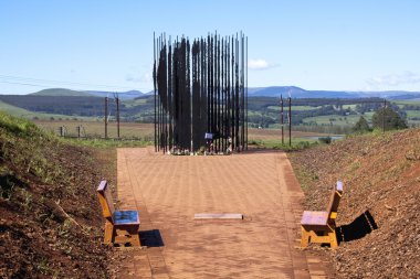 Metal Sculpture of Nelson Mandela at Capture Site in Howick clipart