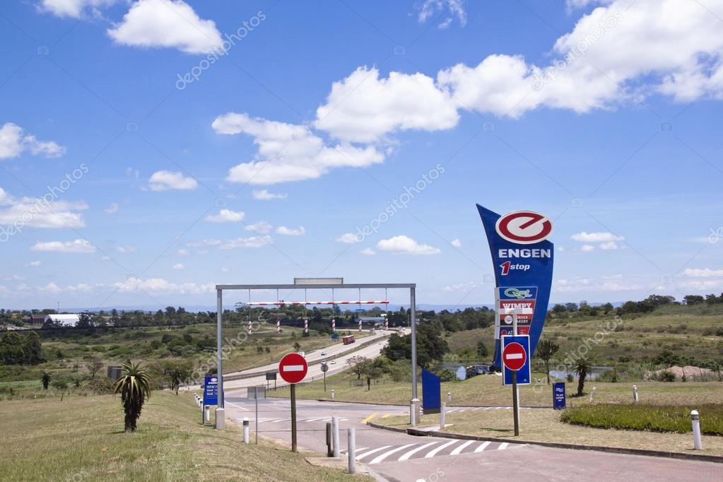 CATO RIDGE, KWA ZULU NATAL, SOUTH AFRICA - JANUARY 6, 2014: View from Engen 1stop filling station on N3 Highway at Cato Ridge in Kwa Zulu Natal, South Africa