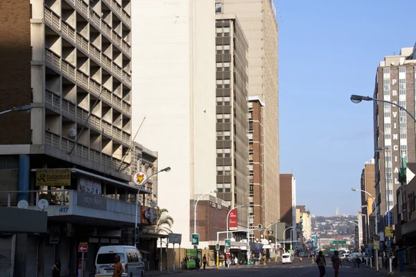 Smith straat op een zondag ochtend, durban Zuid-Afrika — Stockfoto